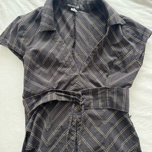 Urban Outfitters Black Chevron Striped Blouse